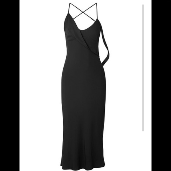 NWTMichelle Mason Openback Draped Crepe Midi Dress - Picture 4 of 5